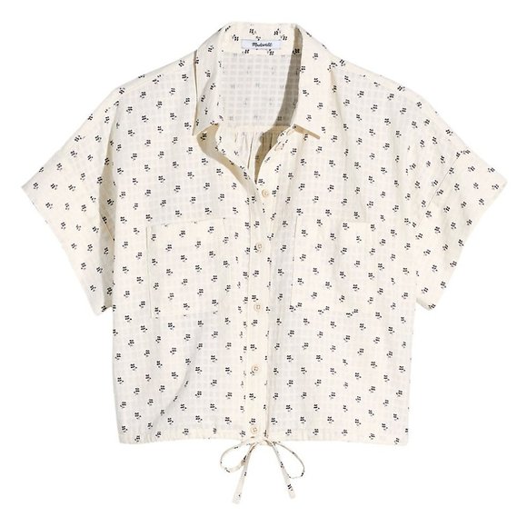 Cropped floral Madewell blouse - Cream - Picture 8 of 8